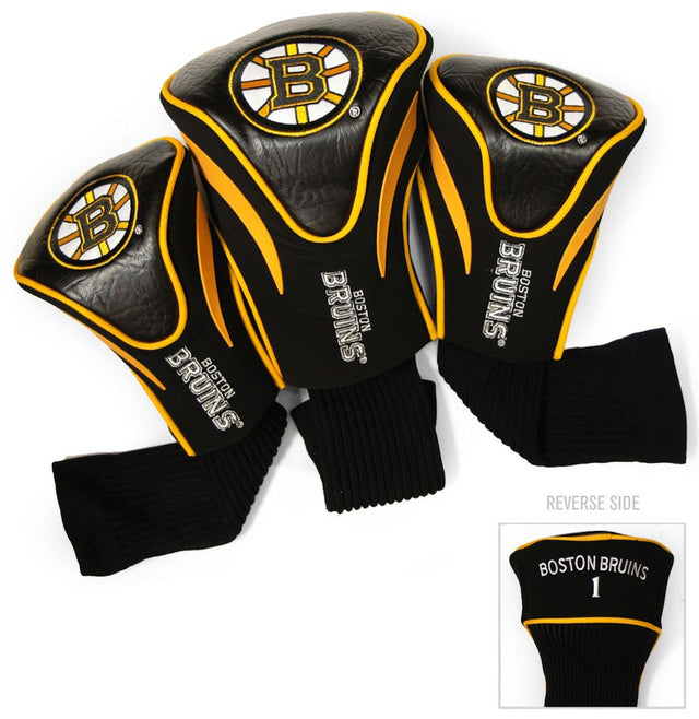 Juego de fundas para palos de golf Boston Bruins, 3 piezas, estilo contorno