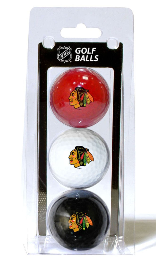 Paquete de 3 pelotas de golf de los Chicago Blackhawks