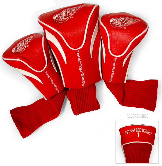 Juego de fundas para palos de golf Detroit Red Wings de 3 piezas