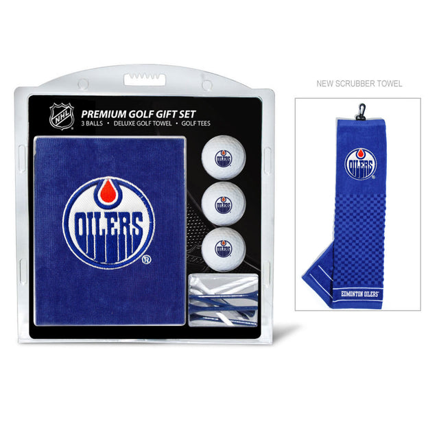 Set de regalo de golf con toalla bordada de los Edmonton Oilers