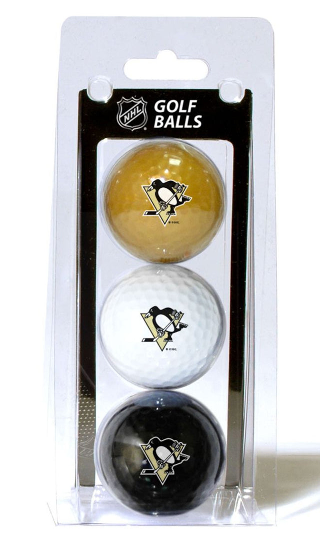 Paquete de 3 pelotas de golf de los Pittsburgh Penguins