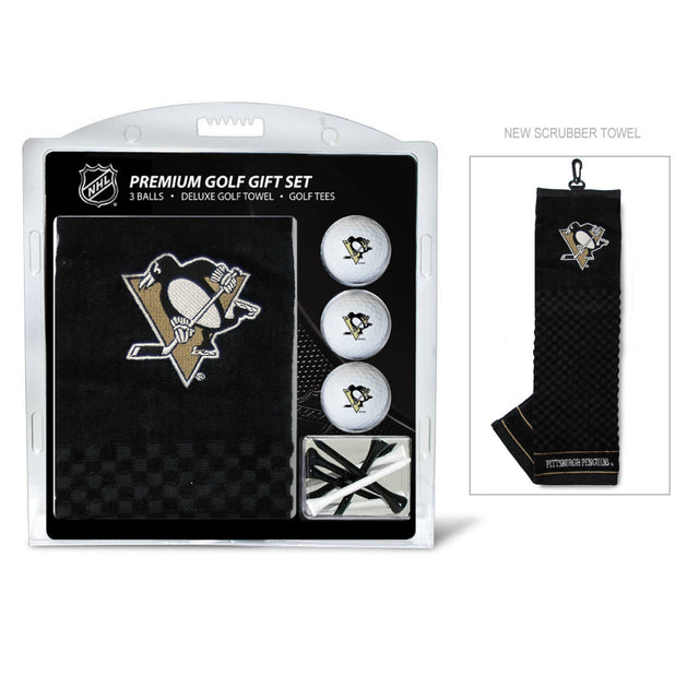 Set de regalo de golf de los Pittsburgh Penguins con toalla bordada