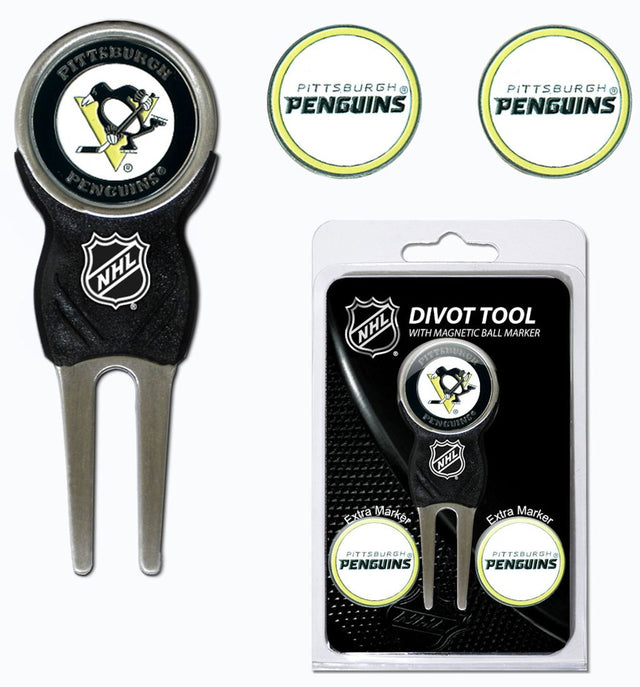 Pittsburgh Penguins Golf Divot Tool with 3 Markers