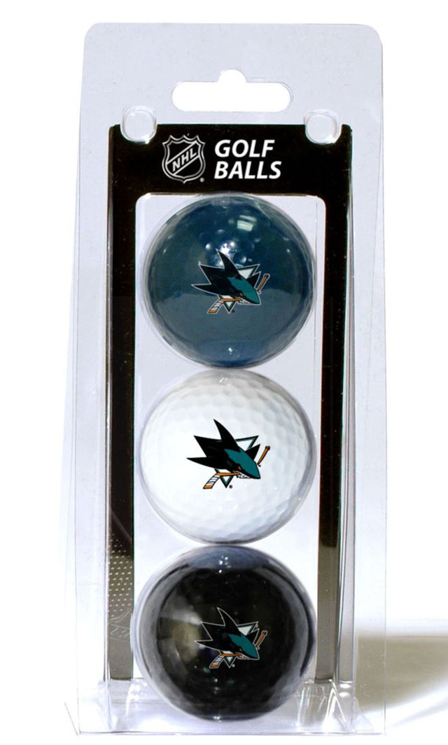 Paquete de 3 pelotas de golf de los San Jose Sharks