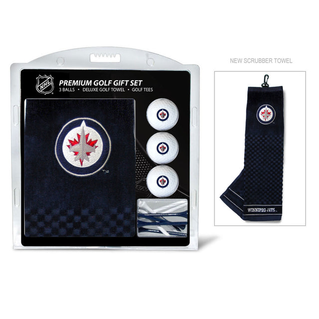 Set de regalo de golf con toalla bordada de los Winnipeg Jets