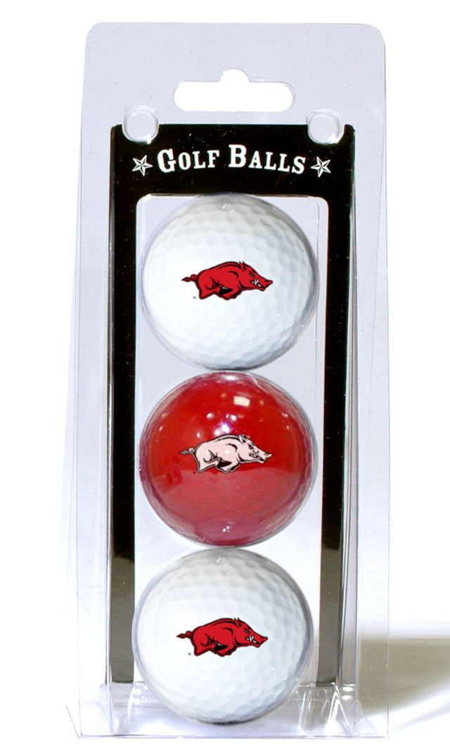 Paquete de 3 pelotas de golf Arkansas Razorbacks