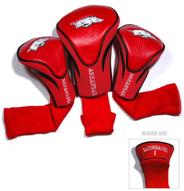 Juego de fundas para palos de golf Arkansas Razorbacks, 3 piezas, estilo contorno