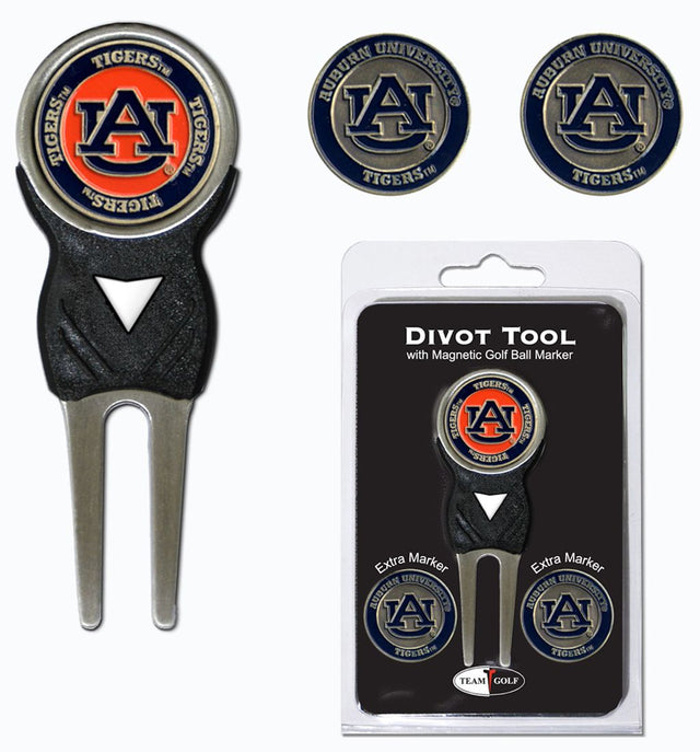 Auburn Tigers Golf Divot Tool with 3 Markers