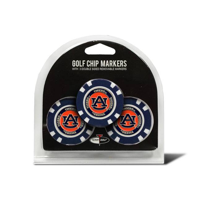 Paquete de 3 fichas de golf con marcador de Auburn Tigers