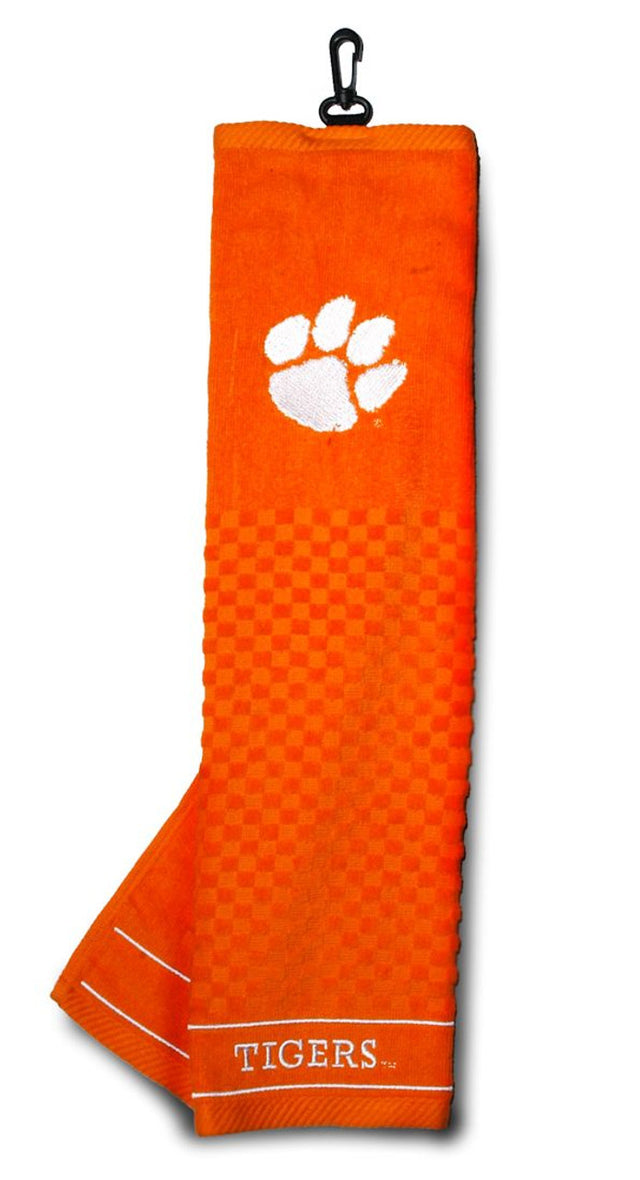 Toalla de golf de los Clemson Tigers bordada de 16 x 22 pulgadas