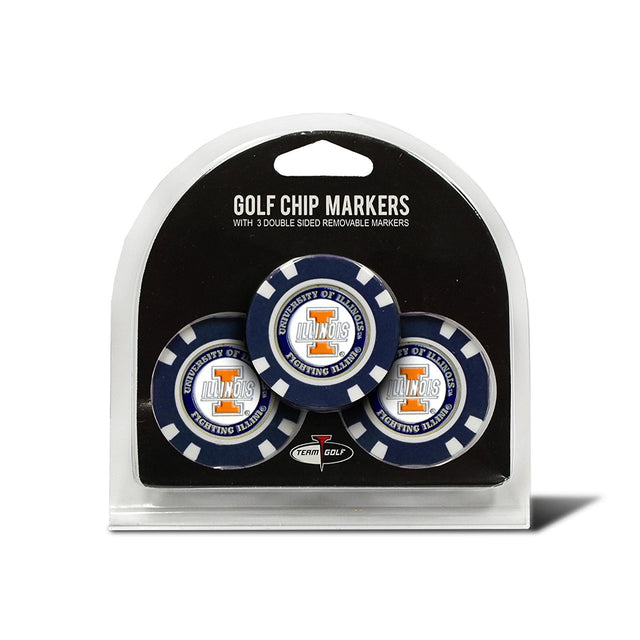 Illinois Fighting Illini Golf Chip with Marker 3 Pack