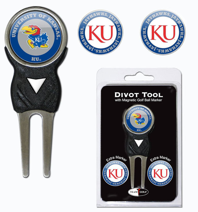 Kansas Jayhawks Golf Divot Tool with 3 Markers