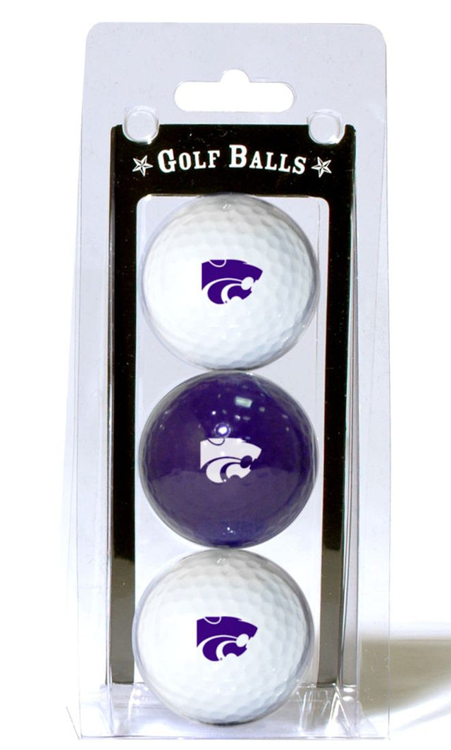 Paquete de 3 pelotas de golf de Kansas State Wildcats