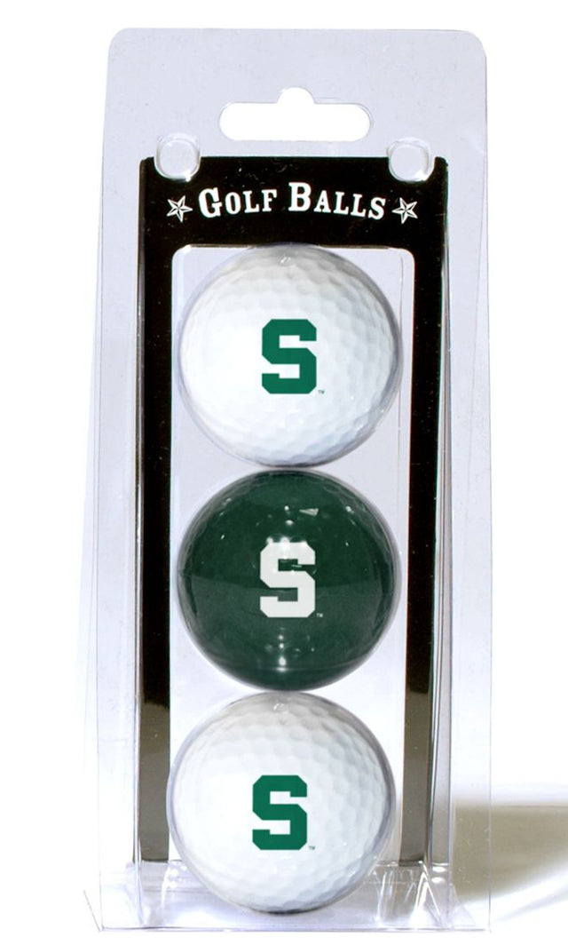 Paquete de 3 pelotas de golf de los Spartans de Michigan State