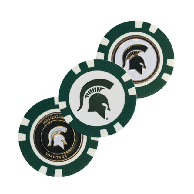 Ficha de golf con marcador de los Spartans de Michigan State (a granel)