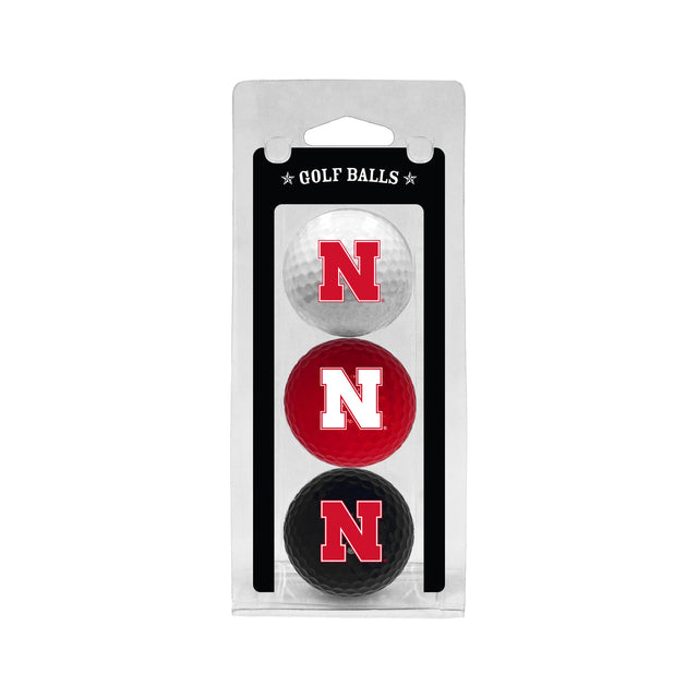 Paquete de 3 pelotas de golf de Nebraska Cornhuskers