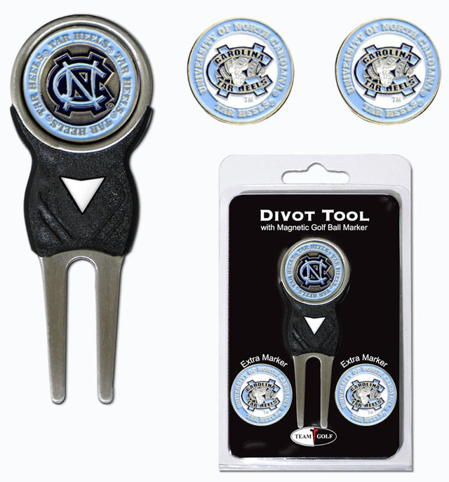 North Carolina Tar Heels Golf Divot Tool with 3 Markers