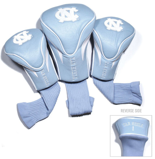 Juego de fundas de cabeza de tres piezas para palos de golf Tar Heels de Carolina del Norte