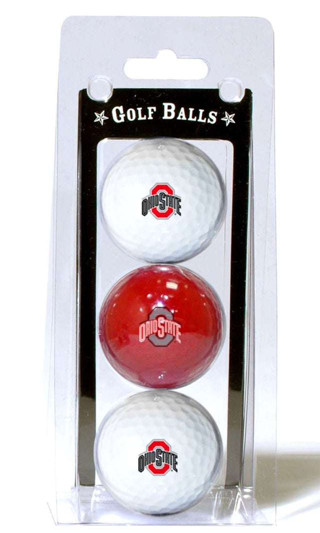 Paquete de 3 pelotas de golf de Ohio State Buckeyes