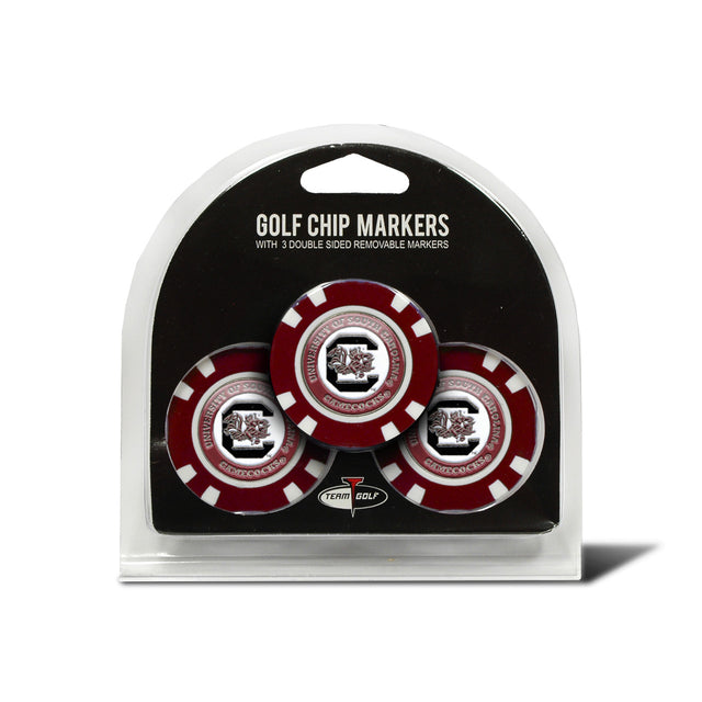 South Carolina Gamecocks Golf Chip with Marker 3 Pack