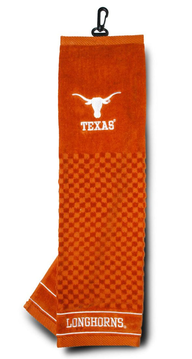 Toalla de golf Texas Longhorns bordada de 16 x 22 pulgadas