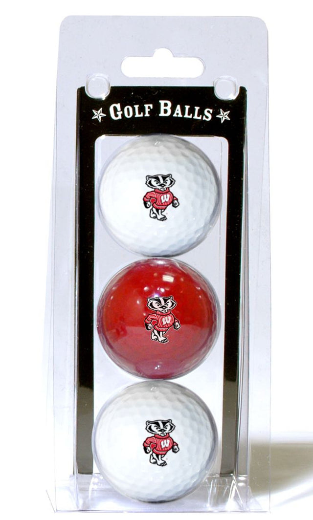 Paquete de 3 pelotas de golf de Wisconsin Badgers