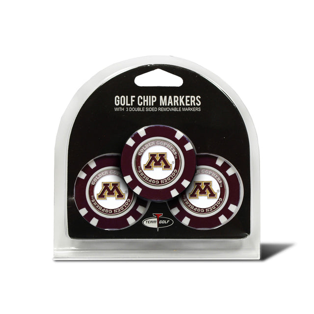 Paquete de 3 fichas de golf con marcador de Minnesota Golden Gophers