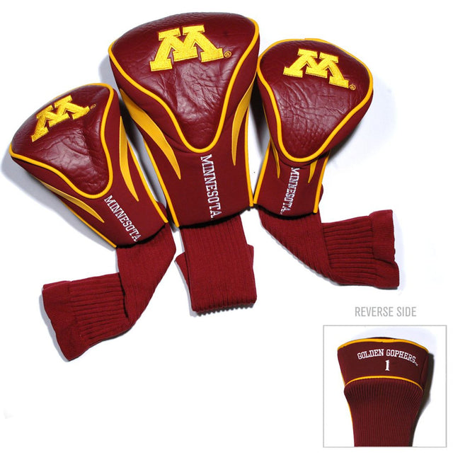 Juego de fundas para palos de golf Minnesota Golden Gophers de 3 piezas