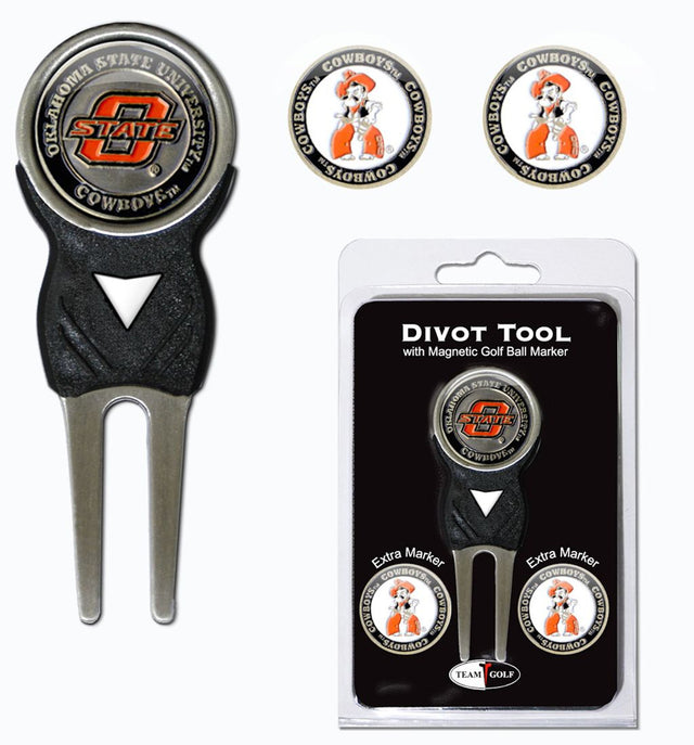 Oklahoma State Cowboys Golf Divot Tool with 3 Markers