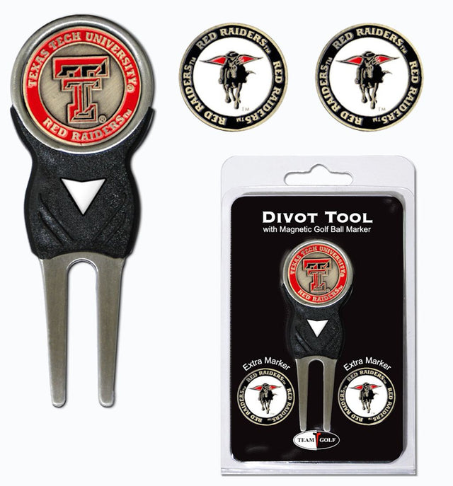 Texas Tech Red Raiders Golf Divot Tool with 3 Markers