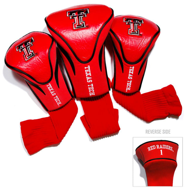 Juego de fundas para cabeza de palo de golf Texas Tech Red Raiders Contour de 3 piezas