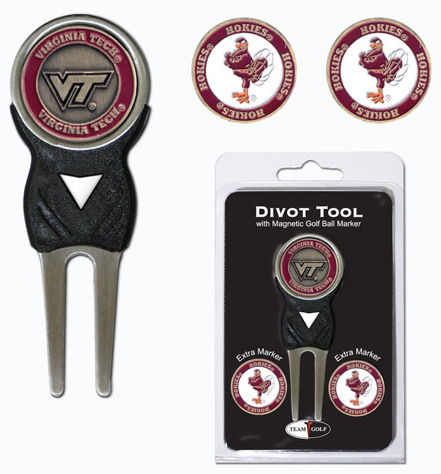 Virginia Tech Hokies Golf Divot Tool with 3 Markers