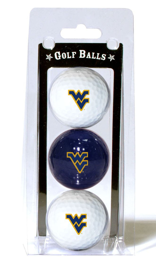 Paquete de 3 pelotas de golf de los West Virginia Mountaineers