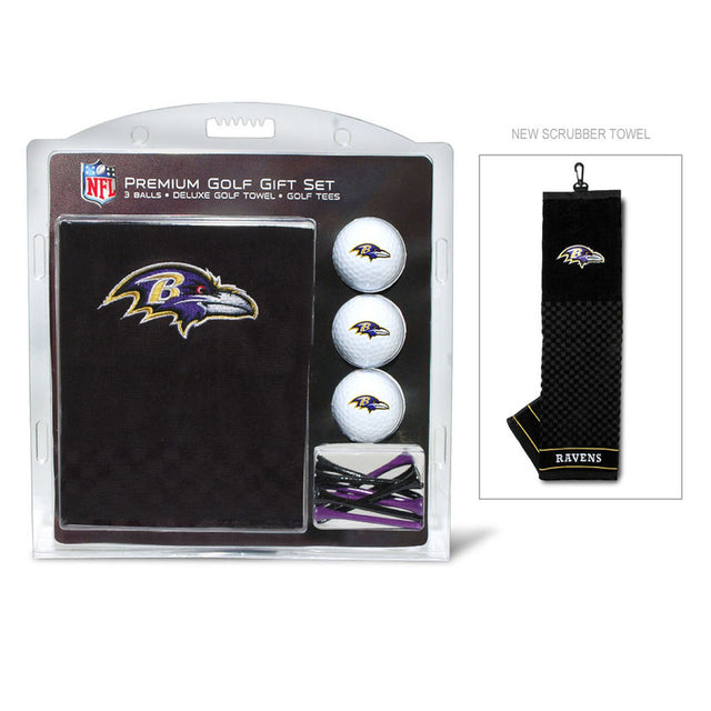 Juego de regalo de golf de los Baltimore Ravens con toalla bordada