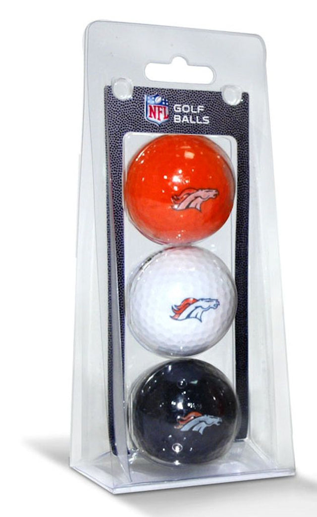 Paquete de 3 pelotas de golf de los Denver Broncos