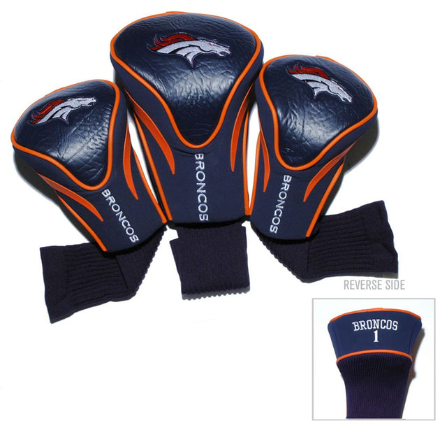 Juego de fundas para cabeza de palo de golf Denver Broncos de 3 piezas