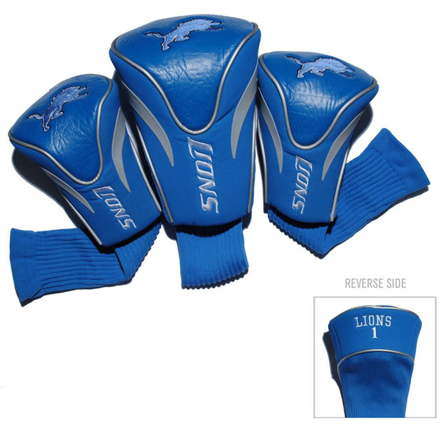 Juego de fundas para palos de golf Detroit Lions de 3 piezas, estilo contorno