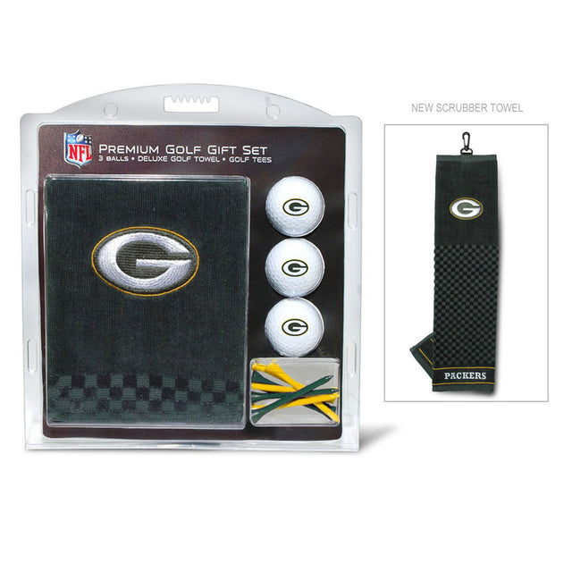 Set de regalo de golf con toalla bordada de los Green Bay Packers