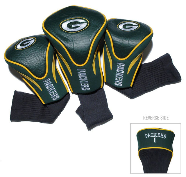 Juego de fundas para palos de golf de tres piezas de los Green Bay Packers