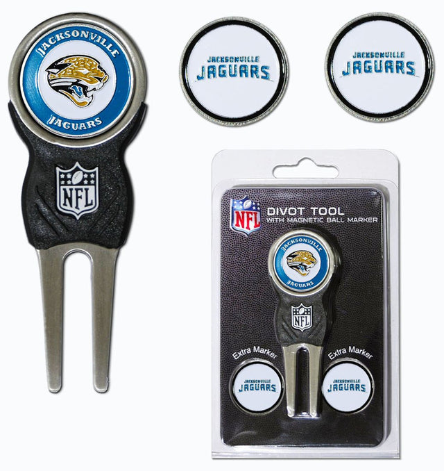 Jacksonville Jaguars Golf Divot Tool with 3 Markers