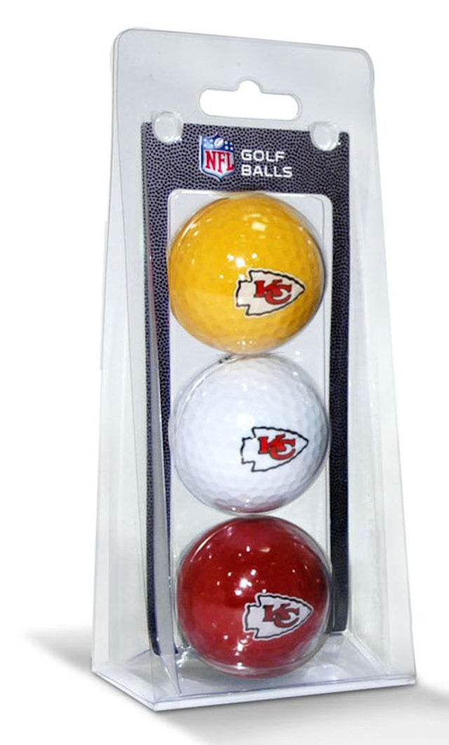 Paquete de 3 pelotas de golf de los Kansas City Chiefs