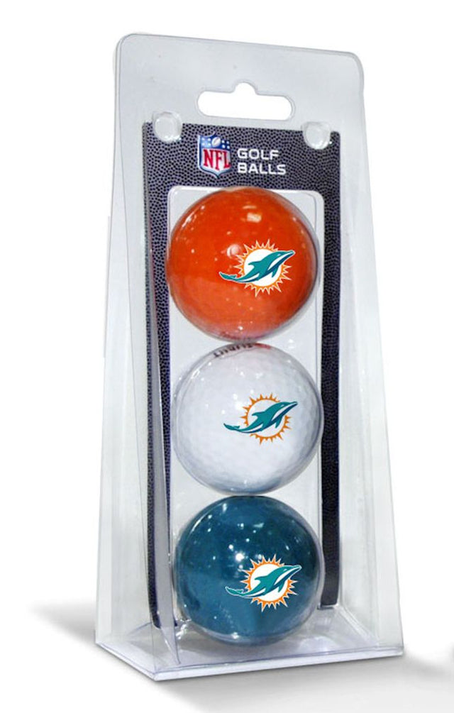 Paquete de 3 pelotas de golf de los Miami Dolphins