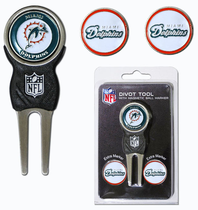 Miami Dolphins Golf Divot Tool with 3 Markers