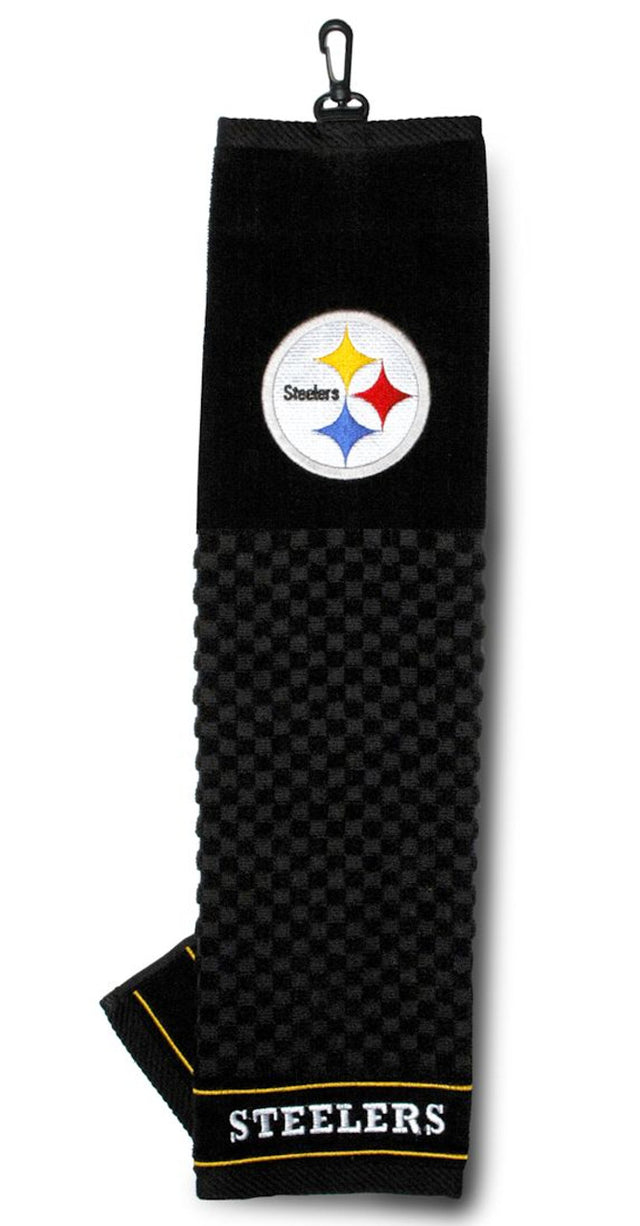 Toalla de golf bordada de los Pittsburgh Steelers de 16" x 22"