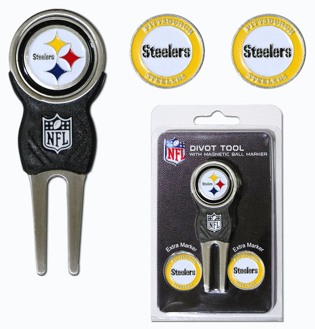 Herramienta para marcar hoyos de golf de los Pittsburgh Steelers con 3 marcadores