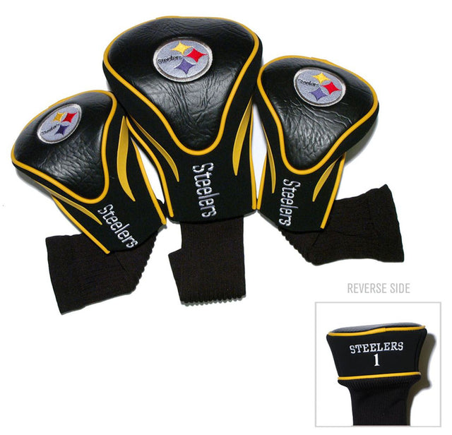 Juego de fundas para palos de golf Pittsburgh Steelers Contour de 3 piezas