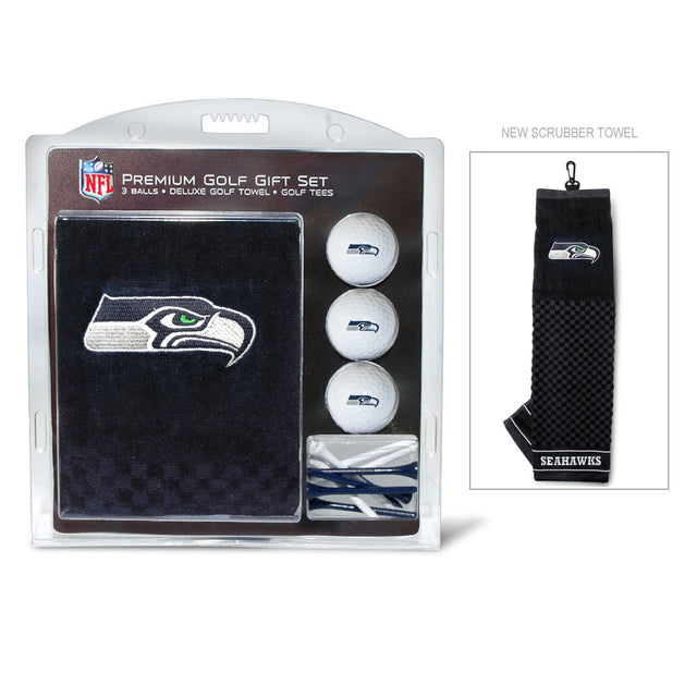 Set de regalo de golf de los Seattle Seahawks con toalla bordada