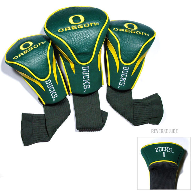 Juego de fundas para palos de golf de tres piezas de Oregon Ducks