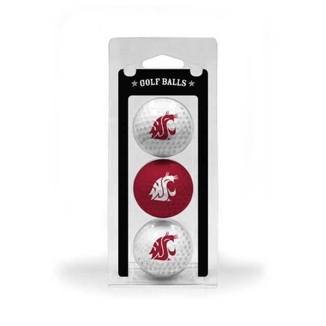 Paquete de 3 pelotas de golf de los Washington State Cougars