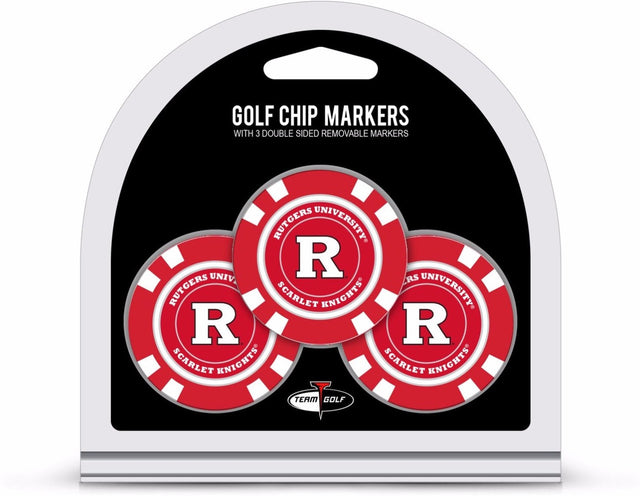 Rutgers Scarlet Knights Golf Chip with Marker 3 Pack